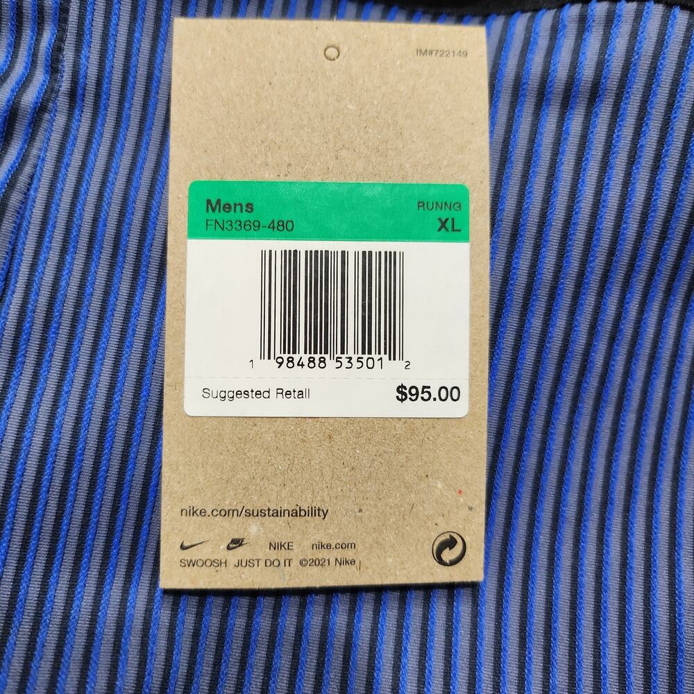 Mens Size XL Nike AeroSwift Running Shorts Dri-FIT ADV Blue Striped FN3369-480 - Picture 2 of 5